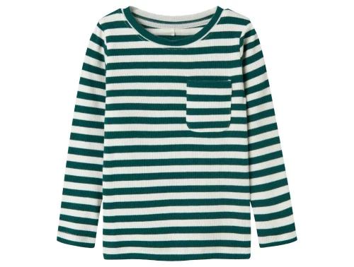 Name It bluse forest biome/cloud dancer med striber